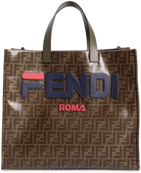 fendi mania small coated canvas tote bag